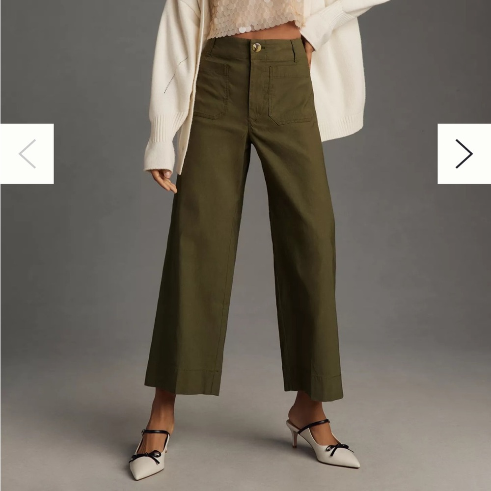 The Colette Cropped Wide-Leg Pants by Maeve